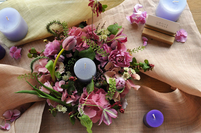 <Selection> Table Wreath Centerpiece with Candle