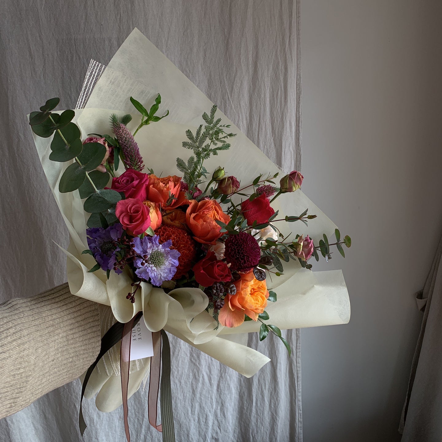 <Selection> Wrapped Bouquet - Orange