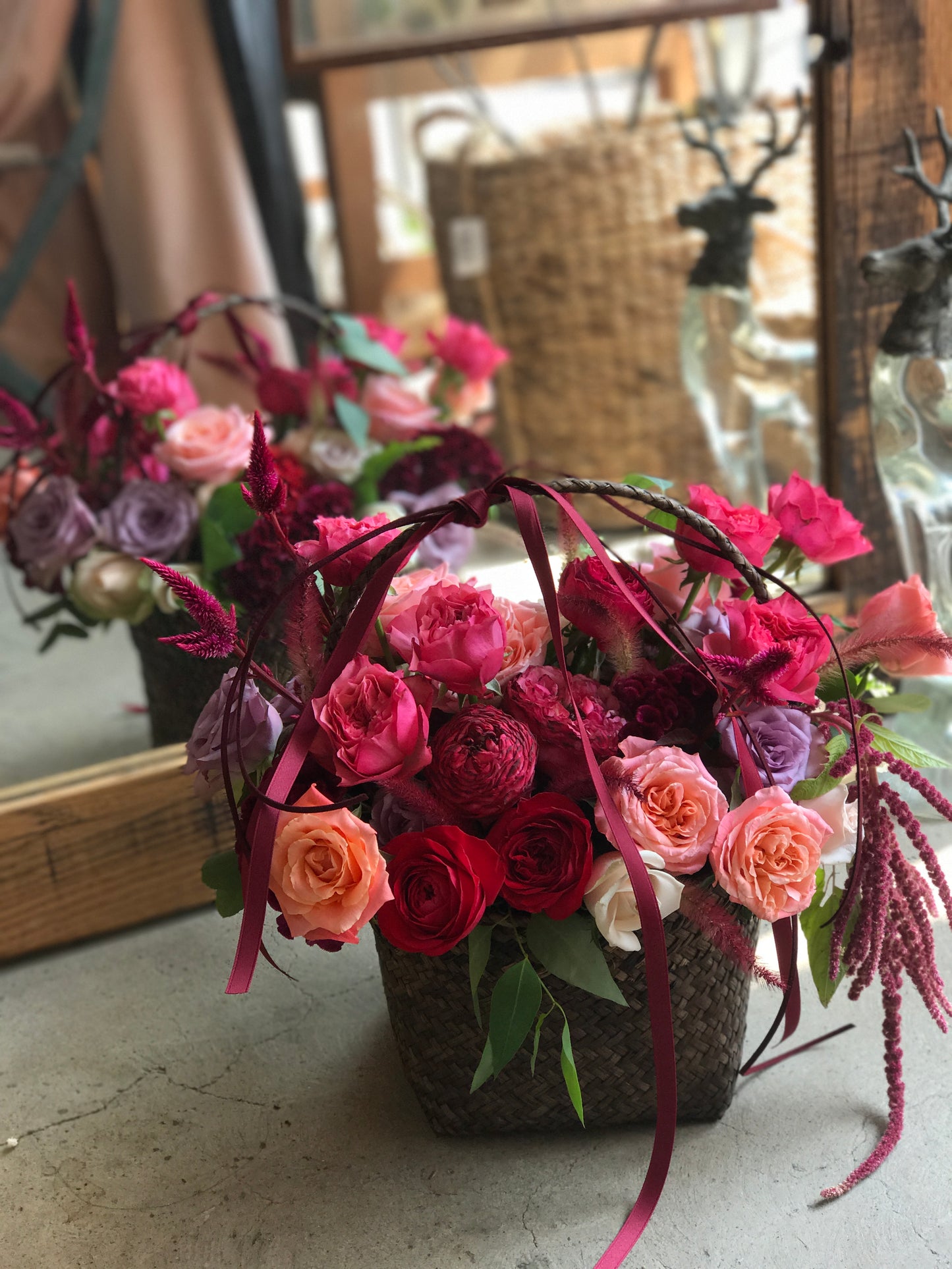 <Selection> Flower Basket - Red