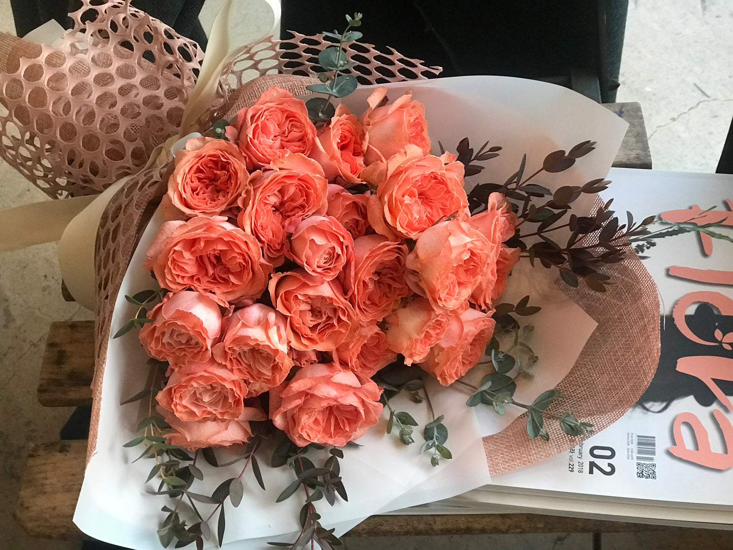 <Selection> Wrapped Bouquet - Orange