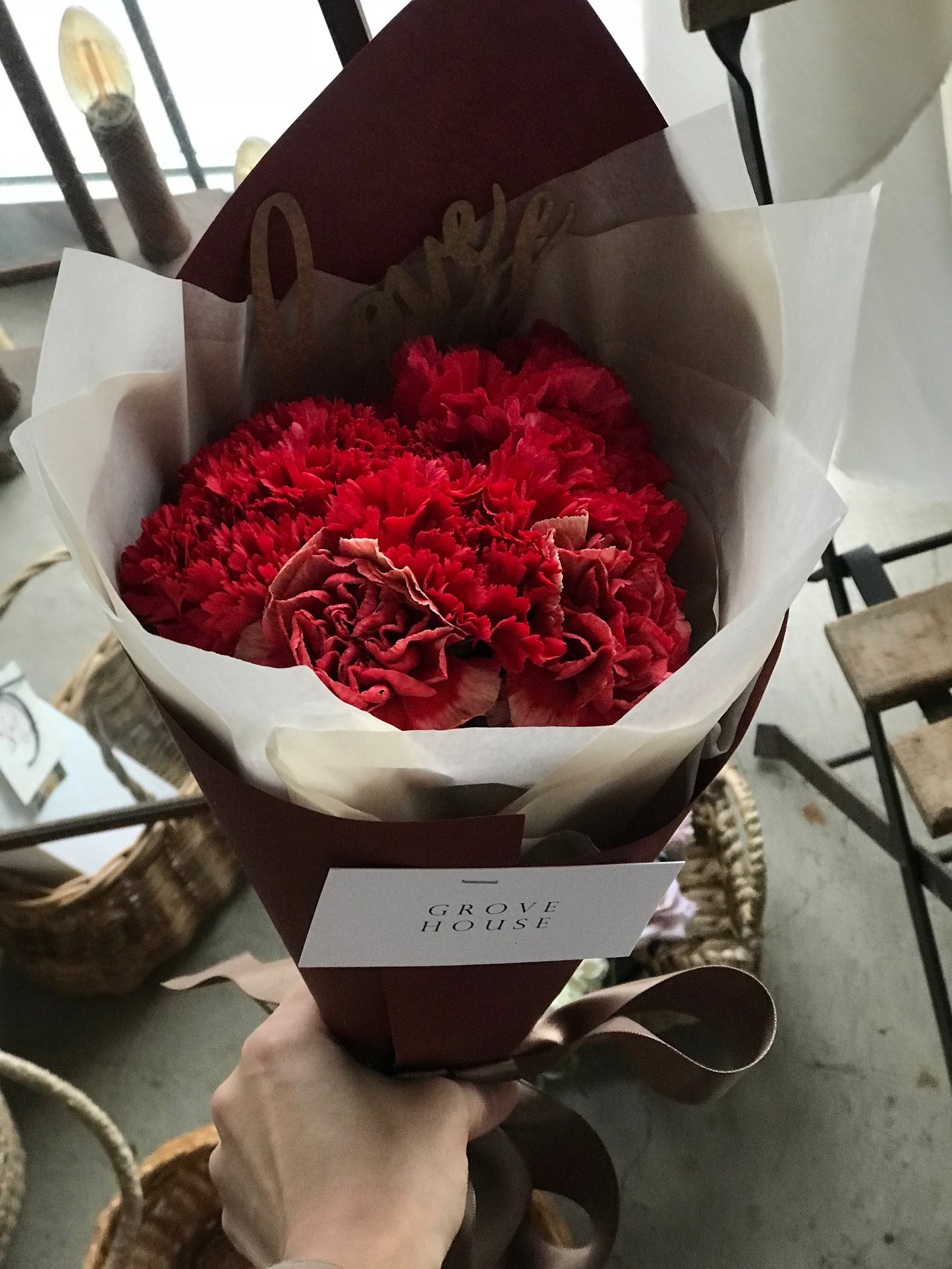 <Selection> Wrapped Bouquet - Red