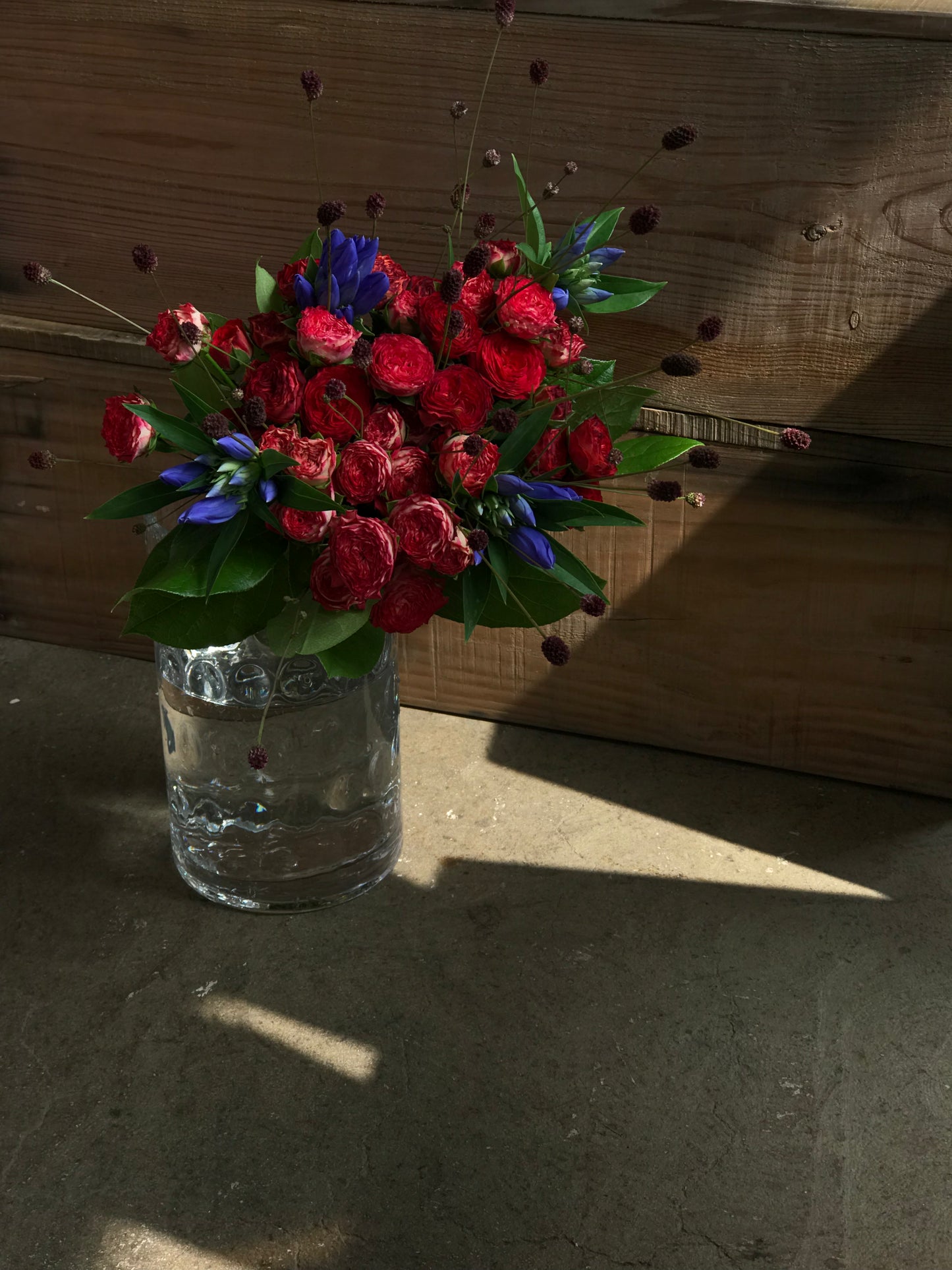 Designer's Choice | Stunning Fresh Flower Vase Arrangement in Vibrant Red