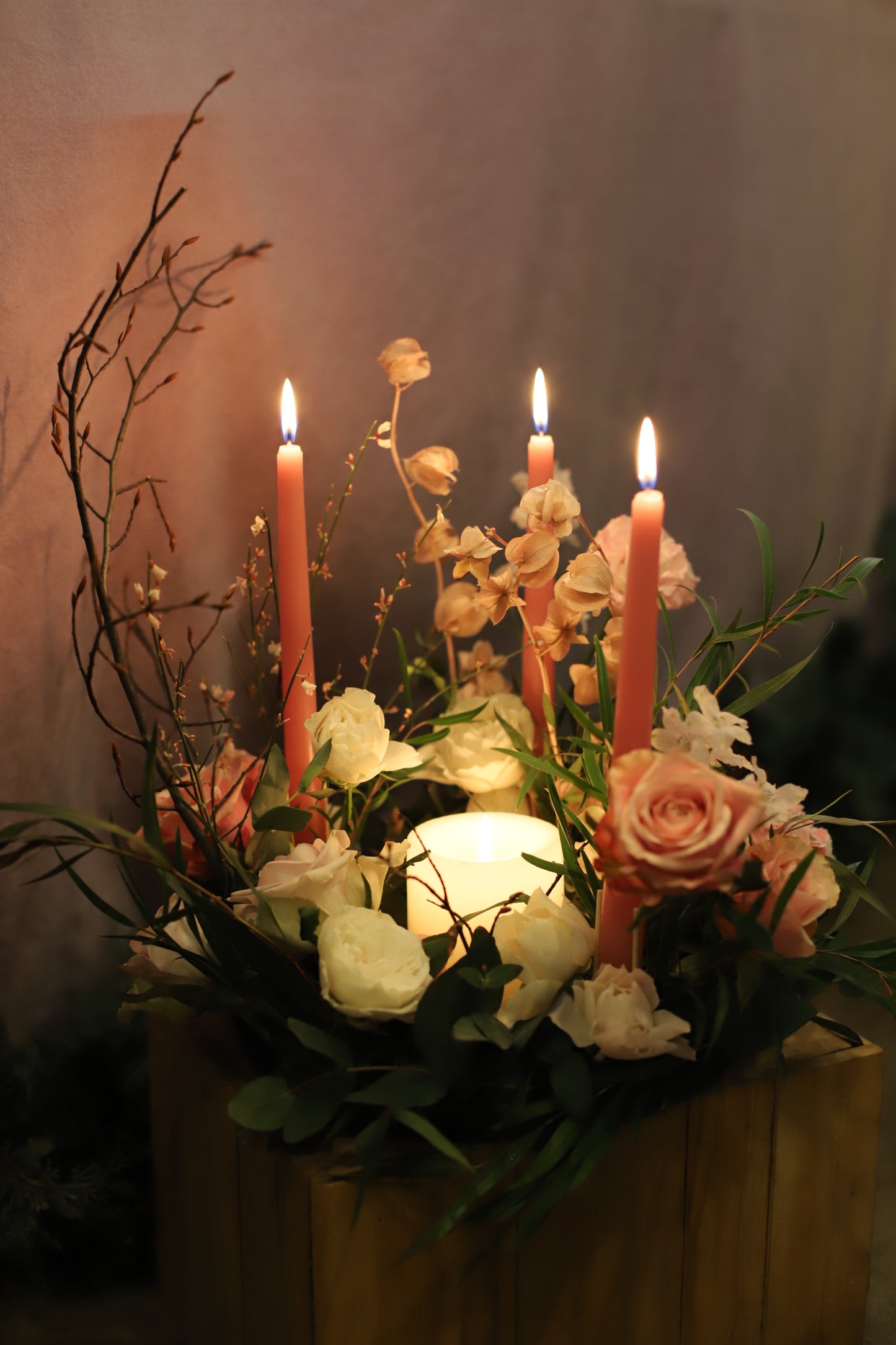 <Selection> Table Wreath Centerpiece with Candle