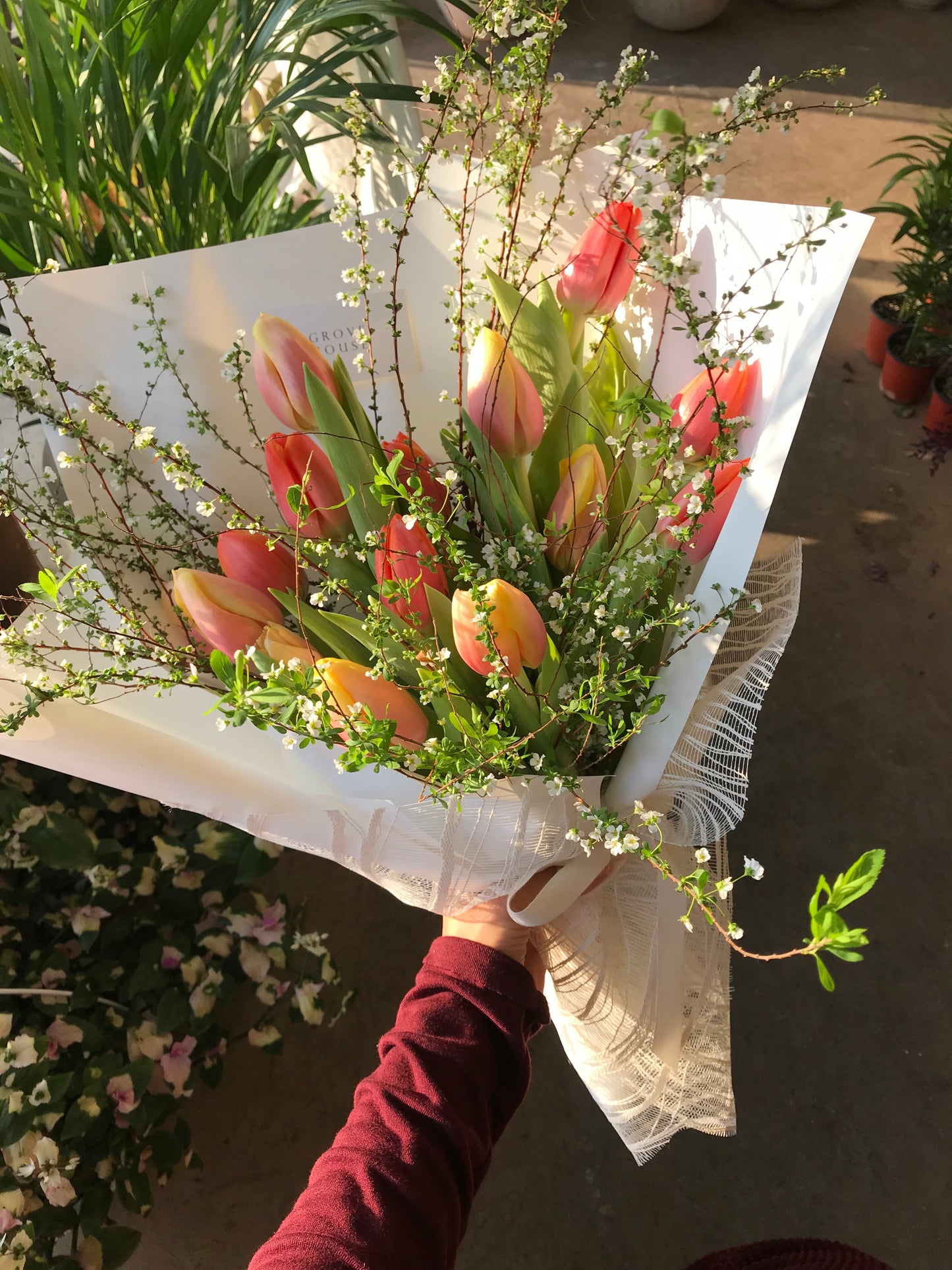 <Selection> Wrapped Bouquet - Orange