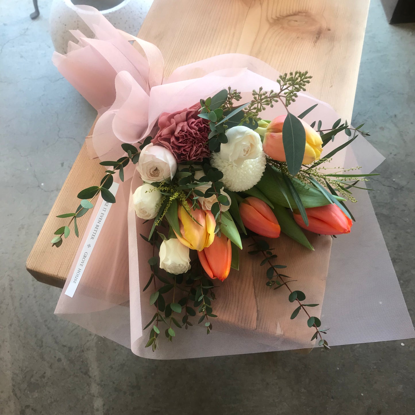 <Selection> Wrapped Bouquet - Orange