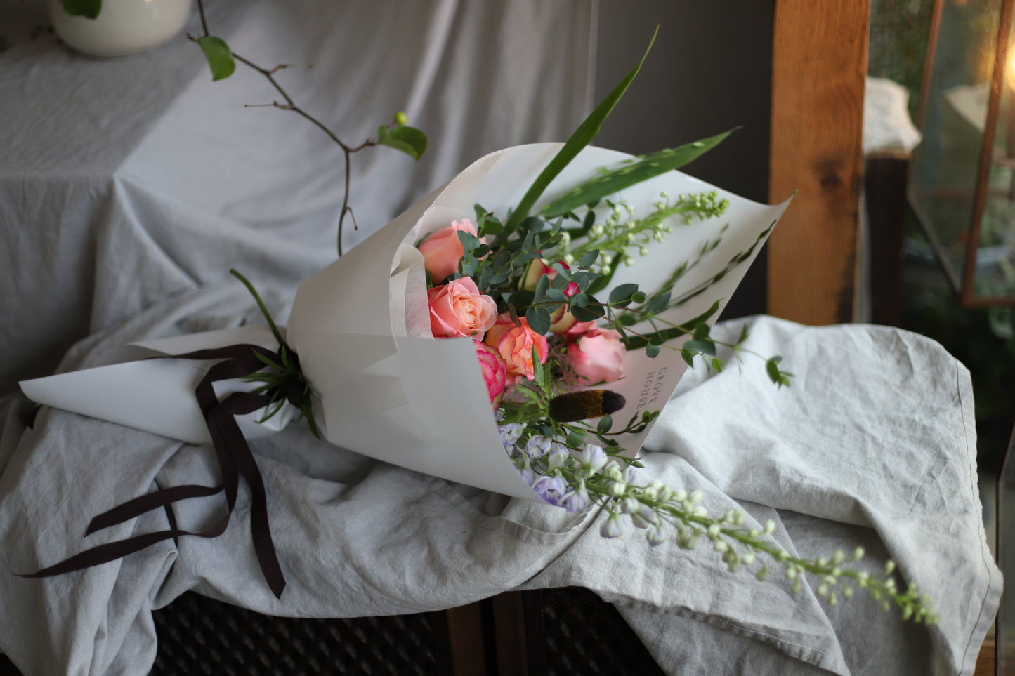 <Selection> Wrapped Bouquet - Orange