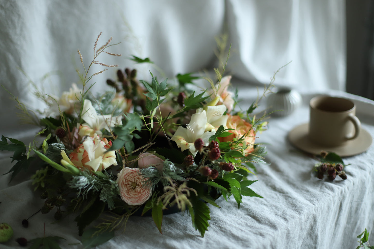 <Selection> Table Wreath Centerpiece with Candle