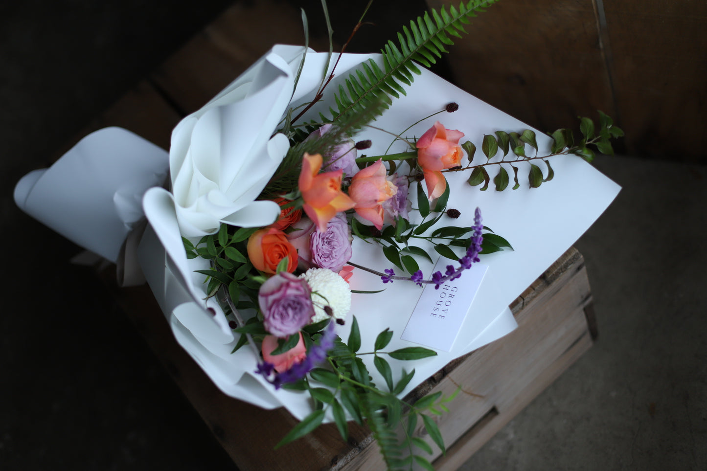 <Selection> Wrapped Bouquet - Orange