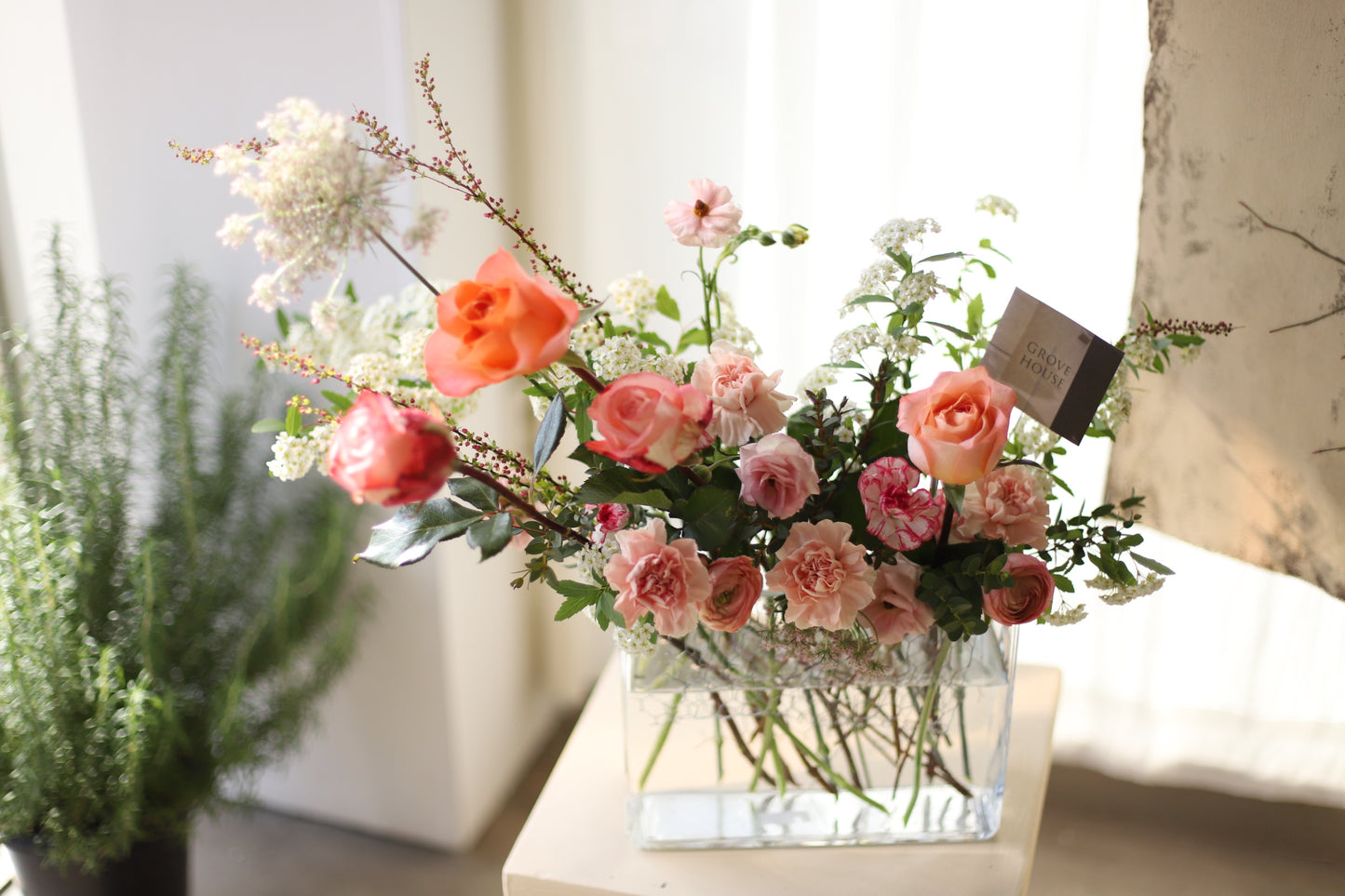 <Selection> Fresh Flower Vase Arrangement – Orange