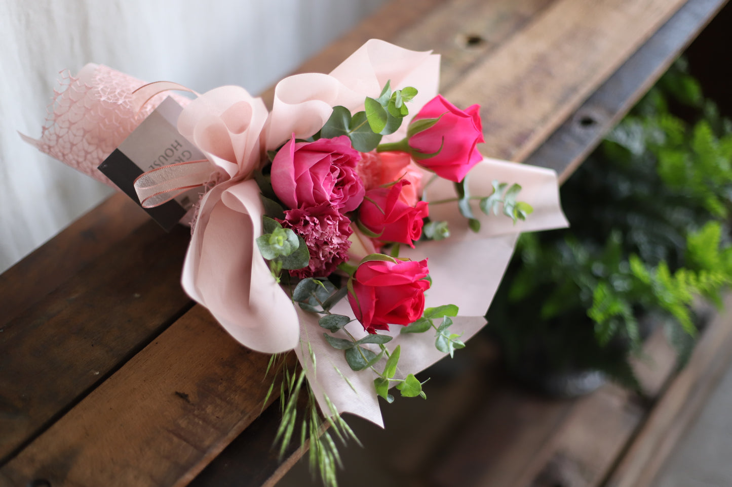 <Selection> Wrapped Bouquet  - Pink and Purple