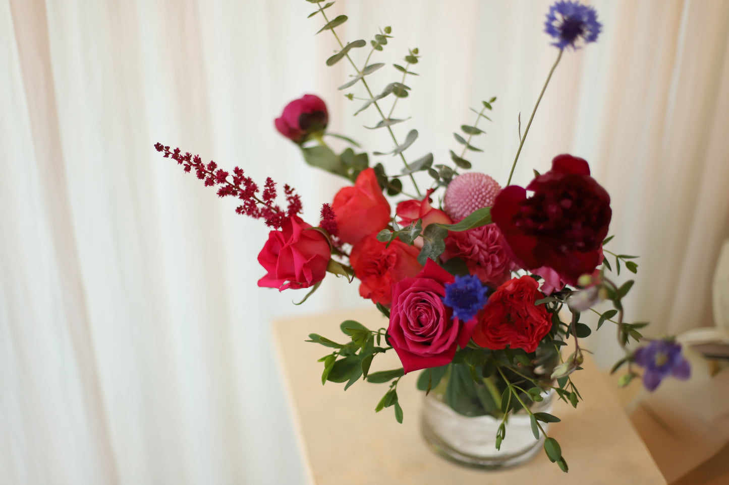 Designer's Choice | Stunning Fresh Flower Vase Arrangement in Vibrant Red