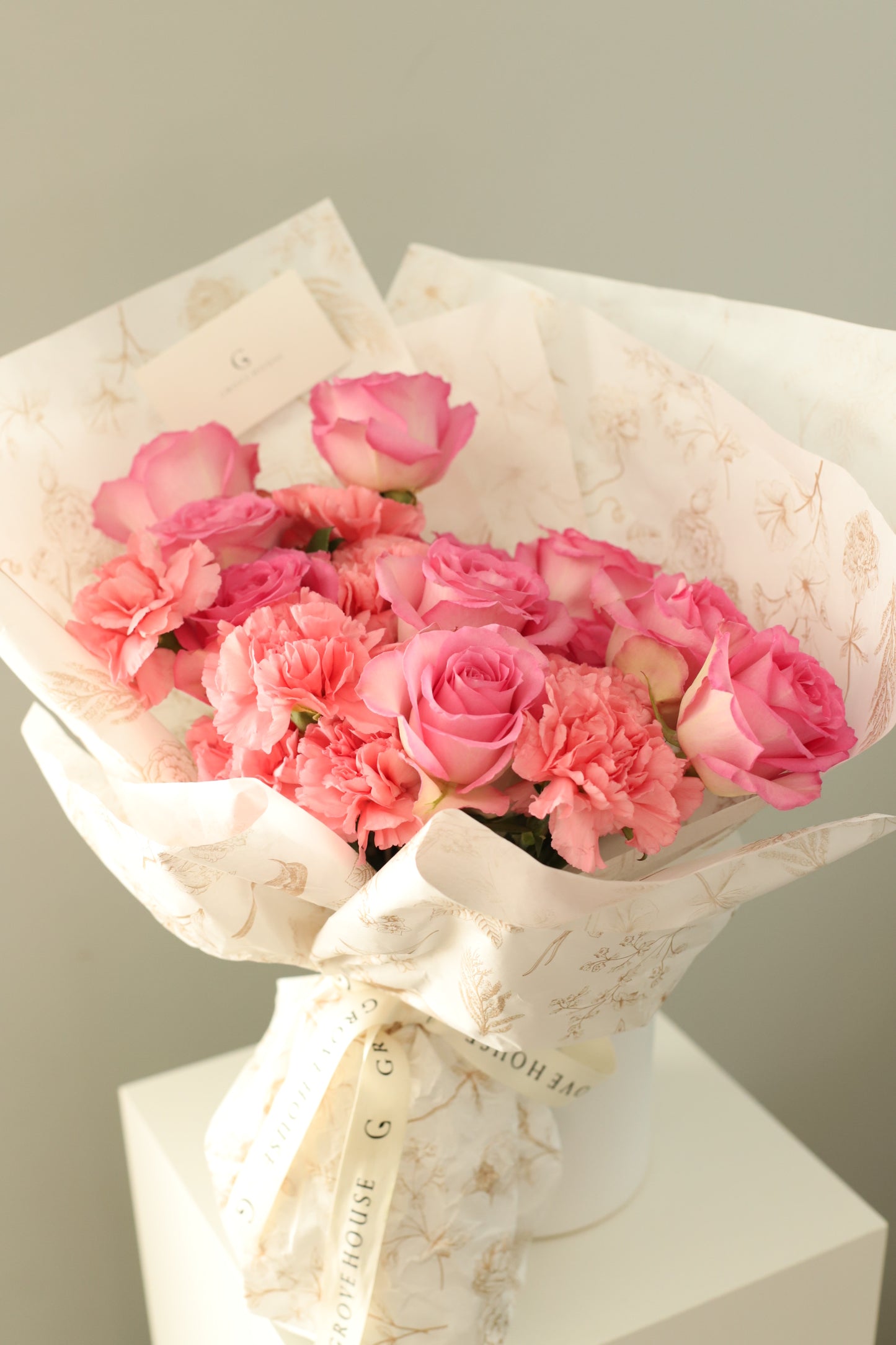 Romantic Pink Wrapped Bouquet