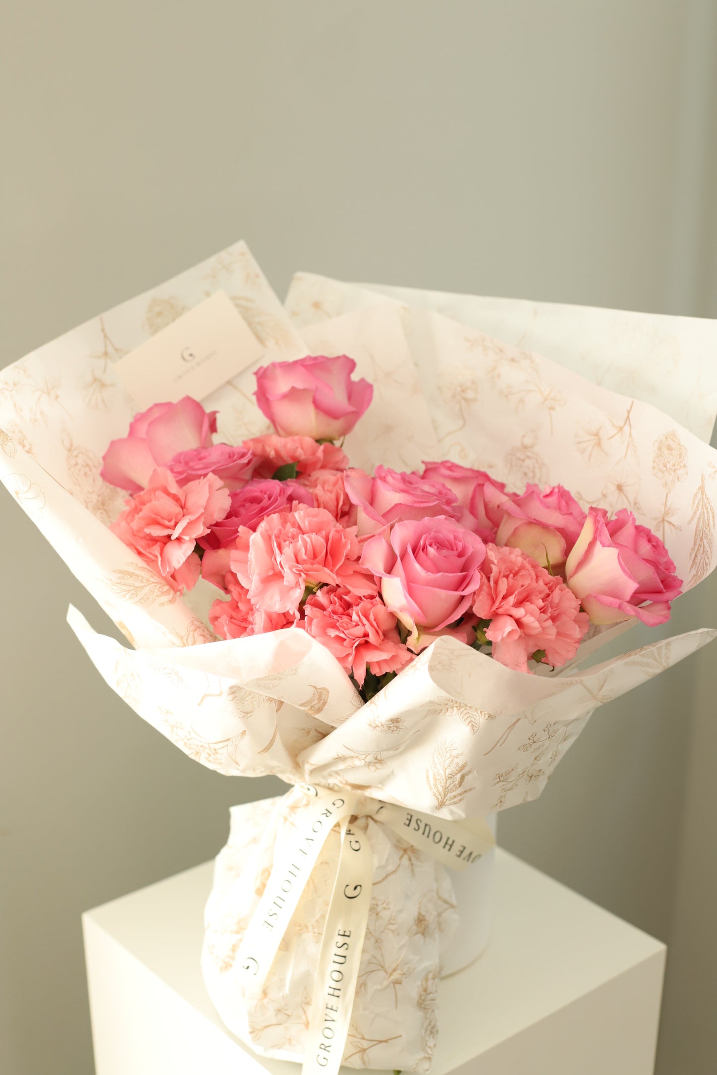 Romantic Pink Wrapped Bouquet