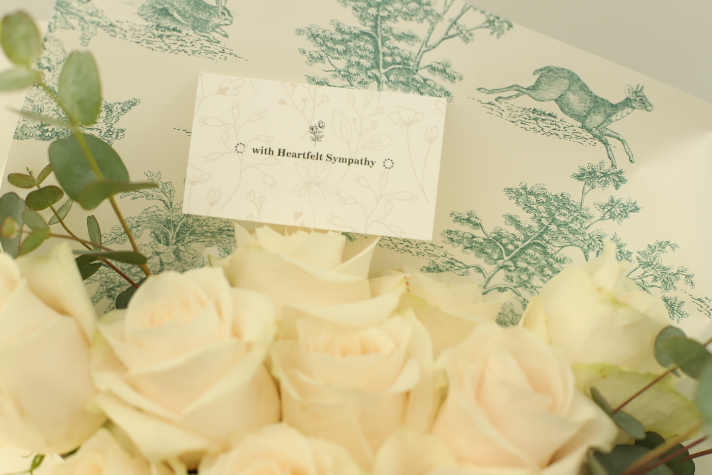 Exquisite Pearl White Wrapped Bouquet (Standard/Deluxe/Premium) for Sympathy