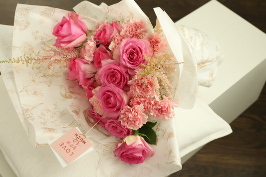 Romantic Pink Wrapped Bouquet