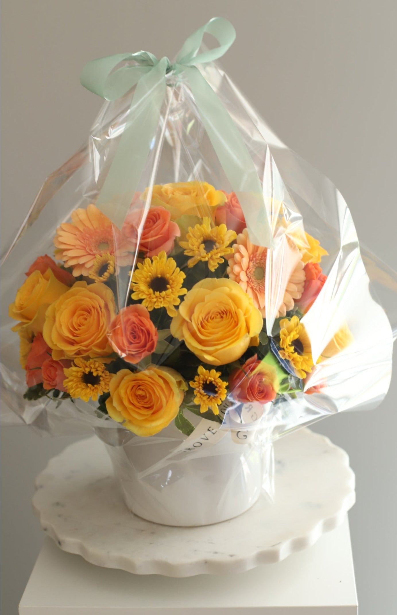 Citrus Bloom Serenade Celebrating Ceterpeice in Orange and Yellow