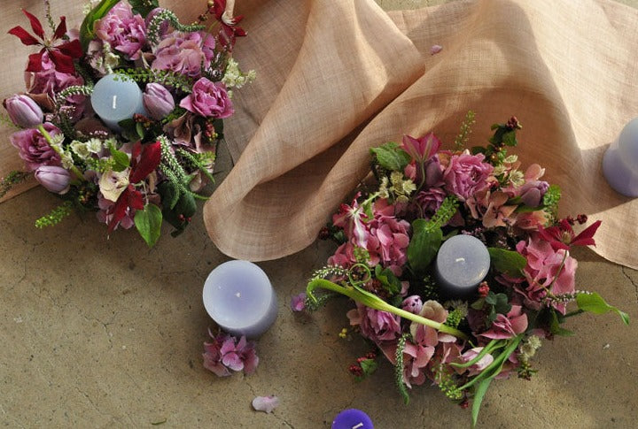 <Selection> Table Wreath Centerpiece with Candle