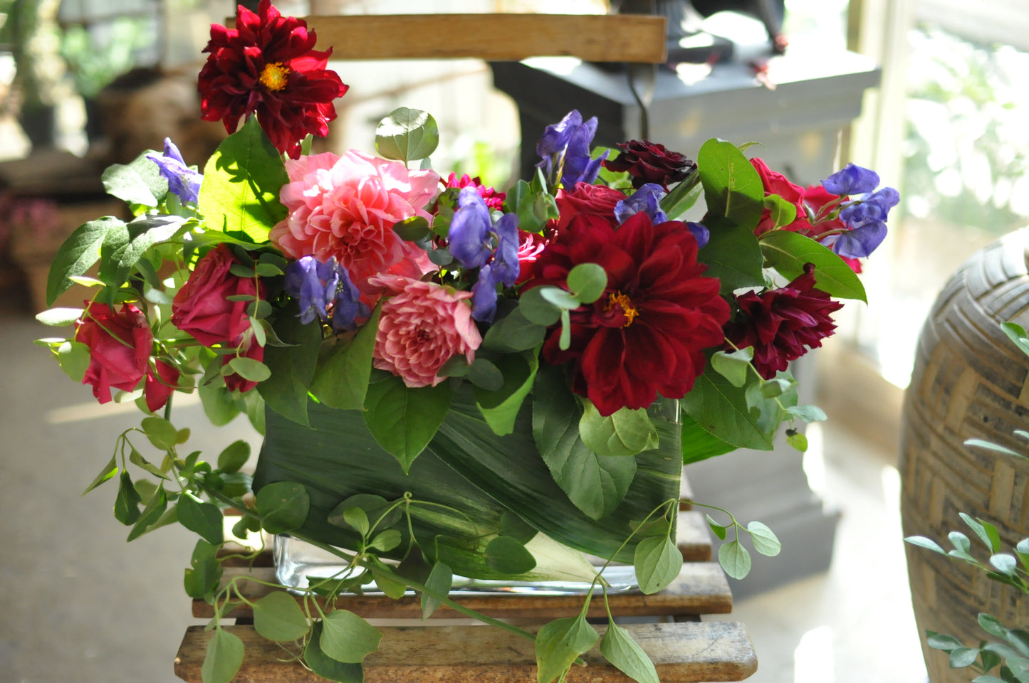 Designer's Choice | Stunning Fresh Flower Vase Arrangement in Vibrant Red