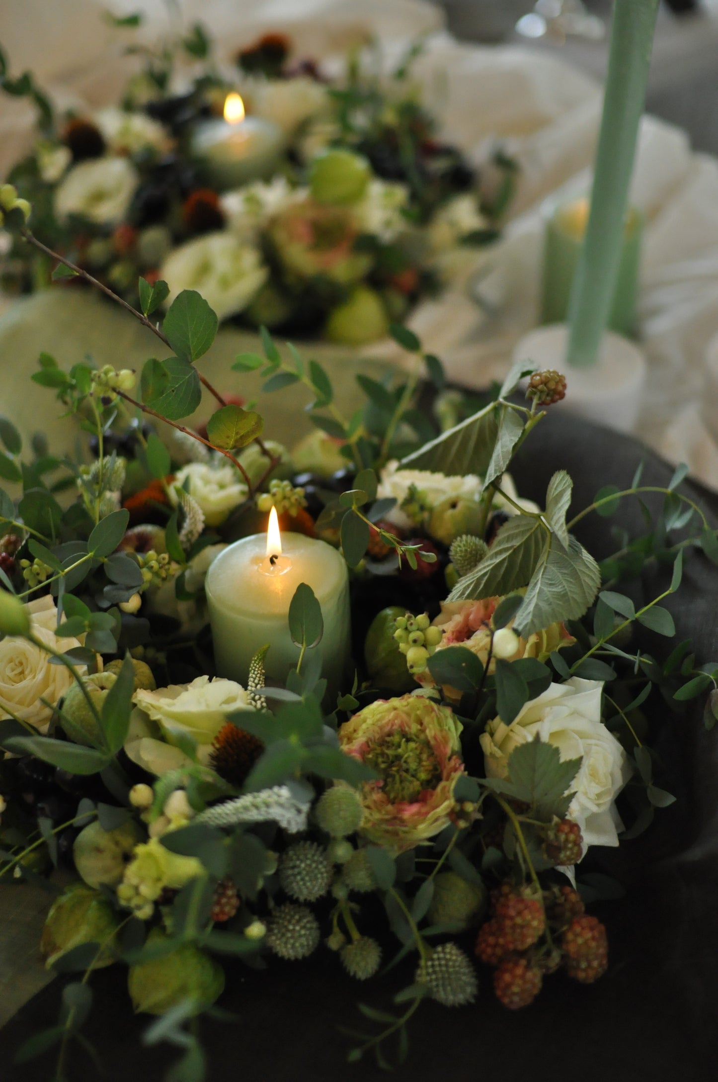 <Selection> Table Wreath Centerpiece with Candle