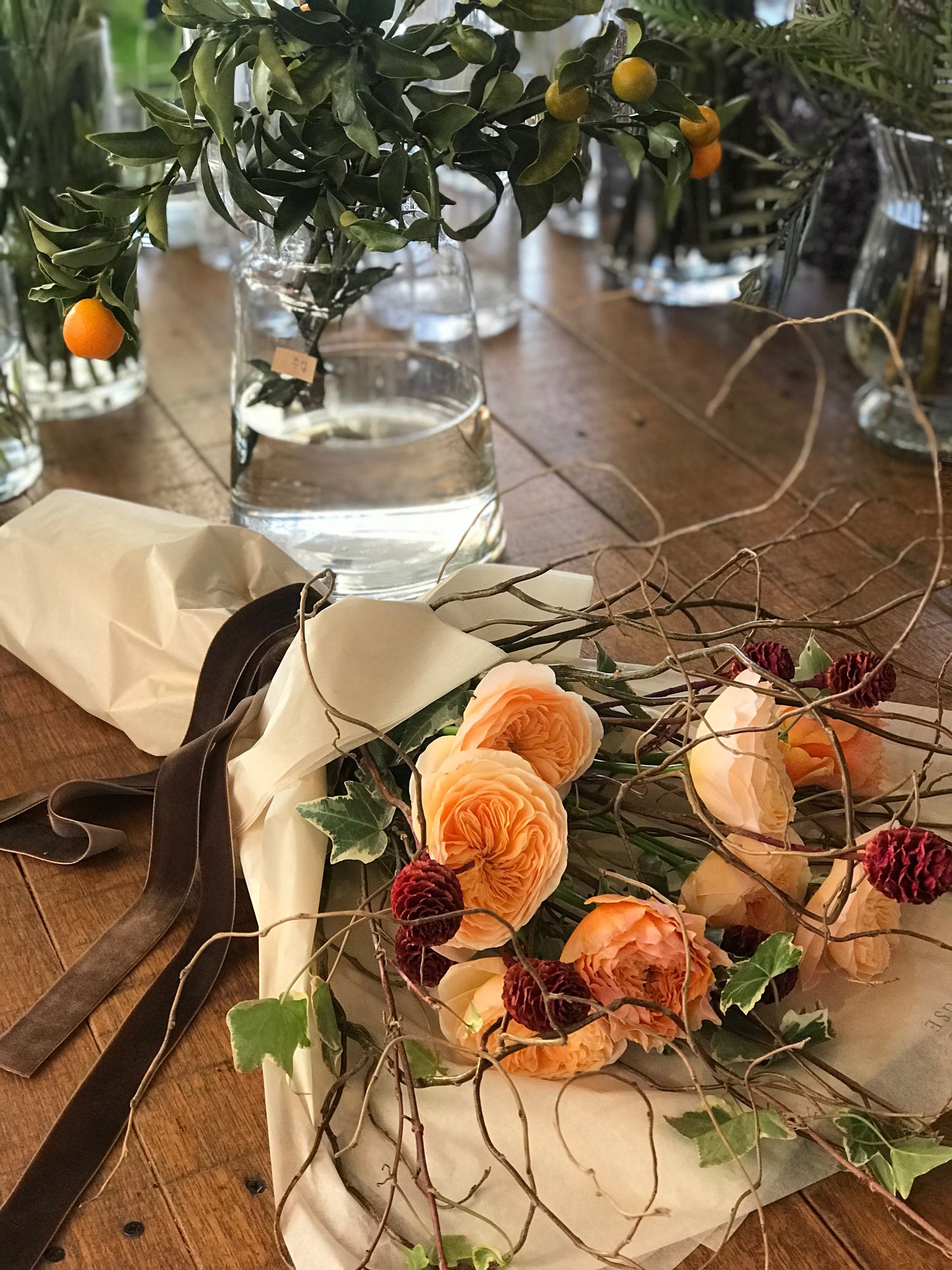 <Selection> Wrapped Bouquet - Orange