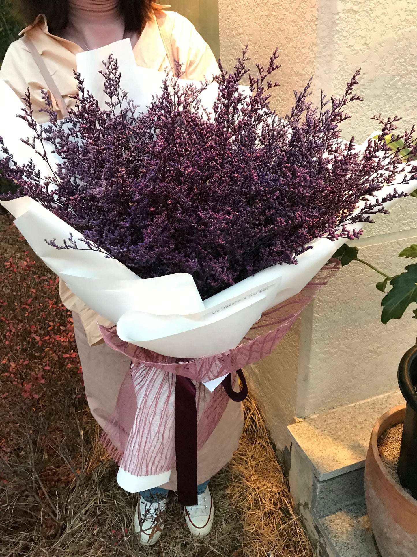 <Selection> Wrapped Bouquet  - Pink and Purple