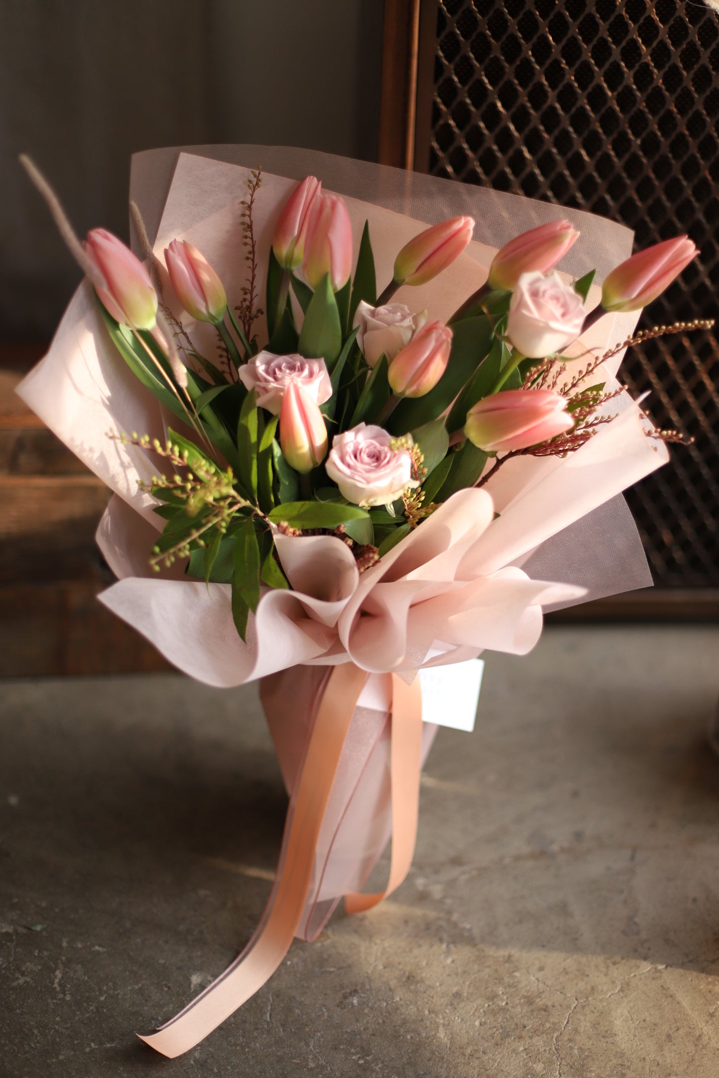 <Selection> Wrapped Bouquet  - Pink and Purple