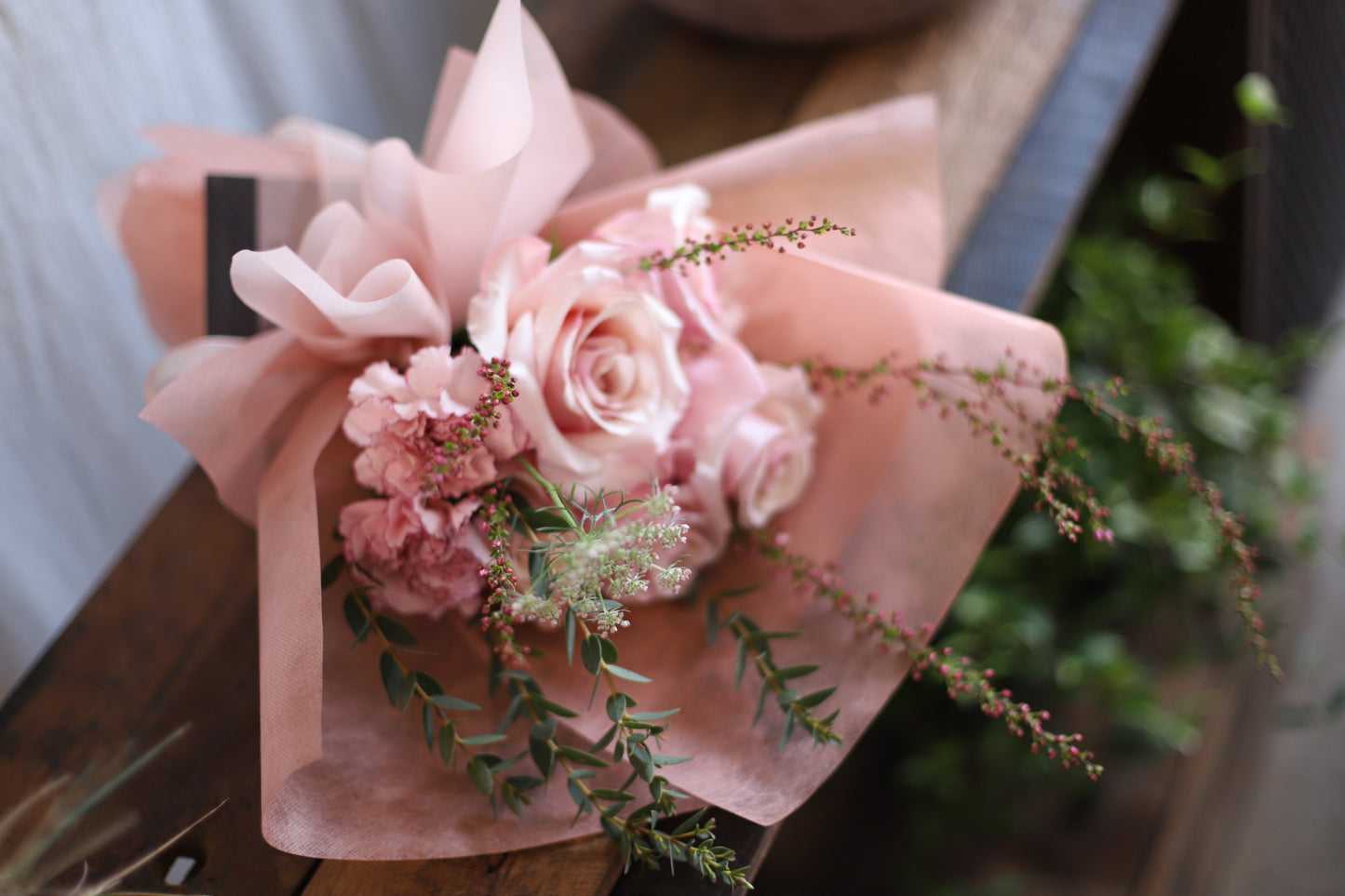 <Selection> Wrapped Bouquet  - Pink and Purple