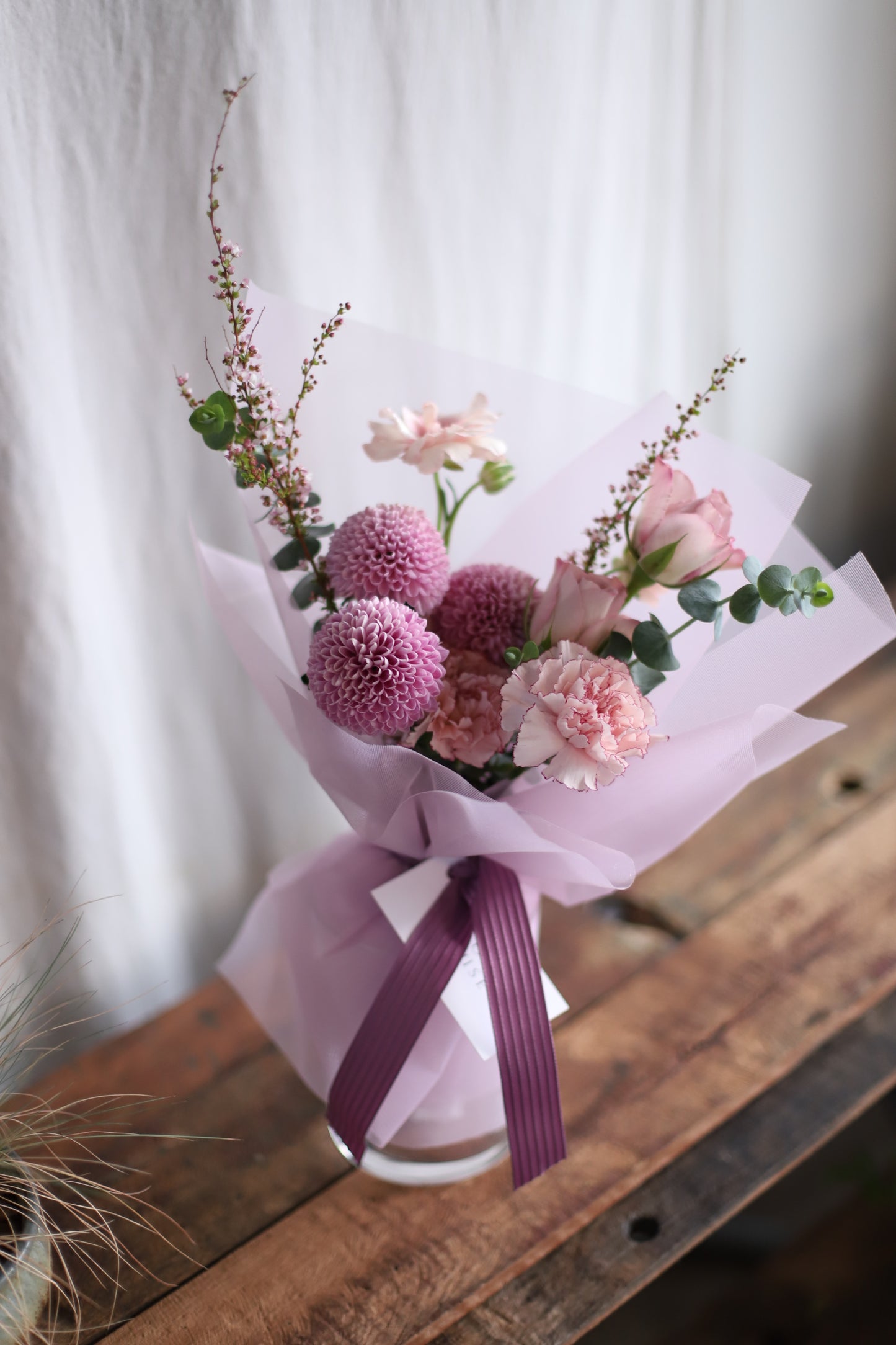 <Selection> Wrapped Bouquet  - Pink and Purple