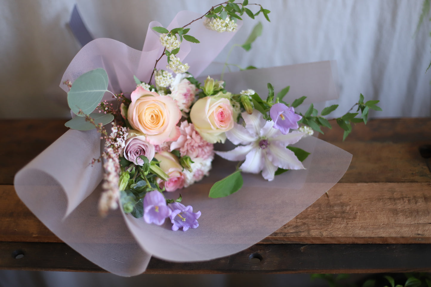 <Selection> Wrapped Bouquet  - Pink and Purple