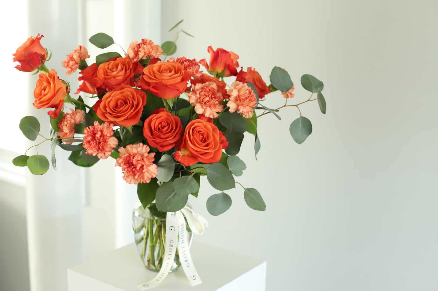 Sun-Kissed Splendor: Orange Roses and Carnations Collection | Bloom Bright with GROVE HOUSE