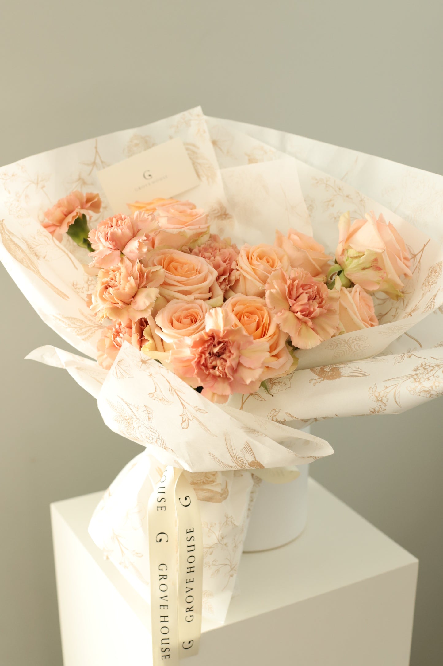 Dreamy Peach Wrapped Bouquet