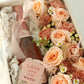 Peach Flowers and Wine Gift Box: Romantic Floral Gifts | GROVE HOUSE