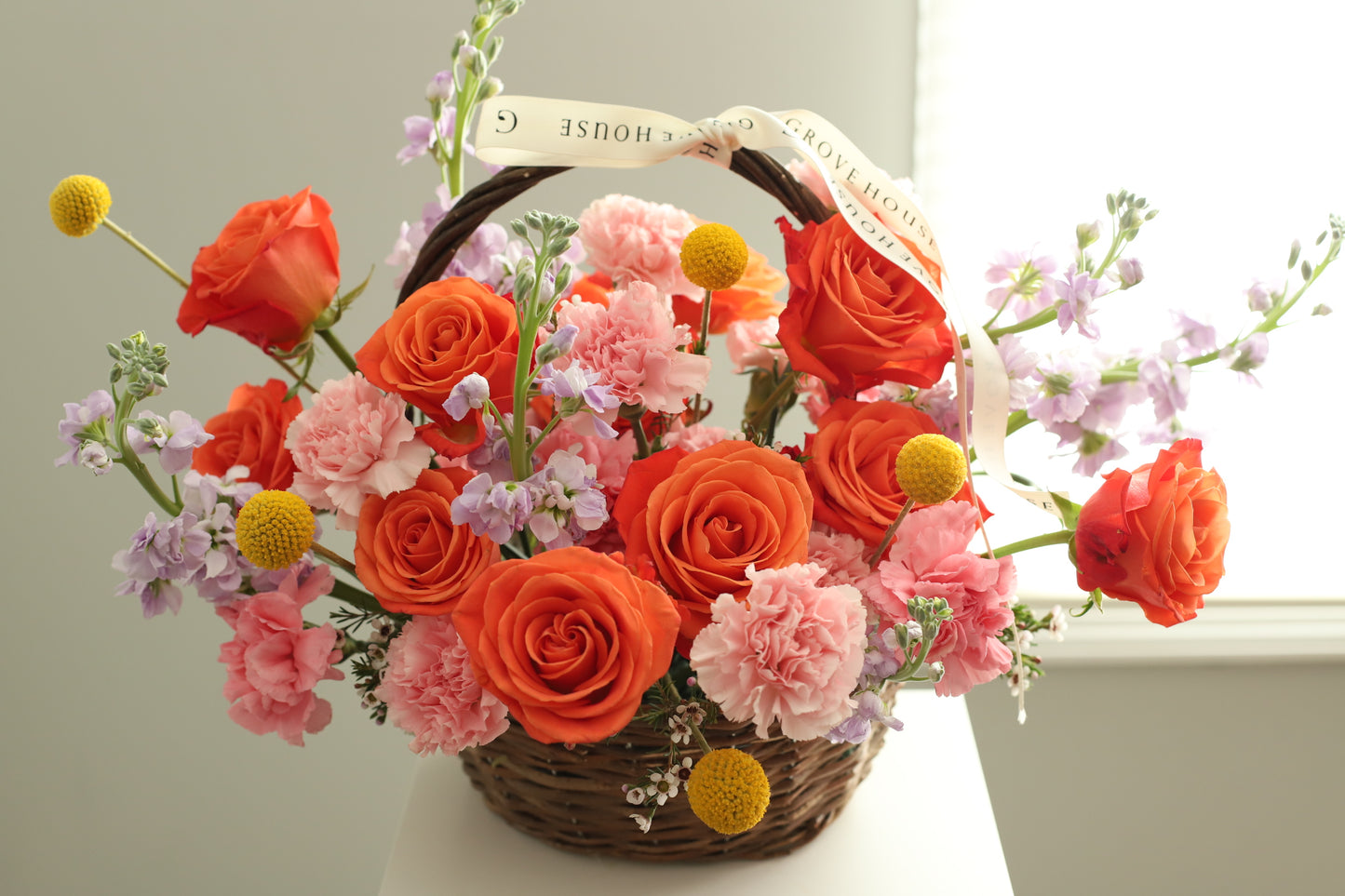 Orange and Yellow Flower Basket