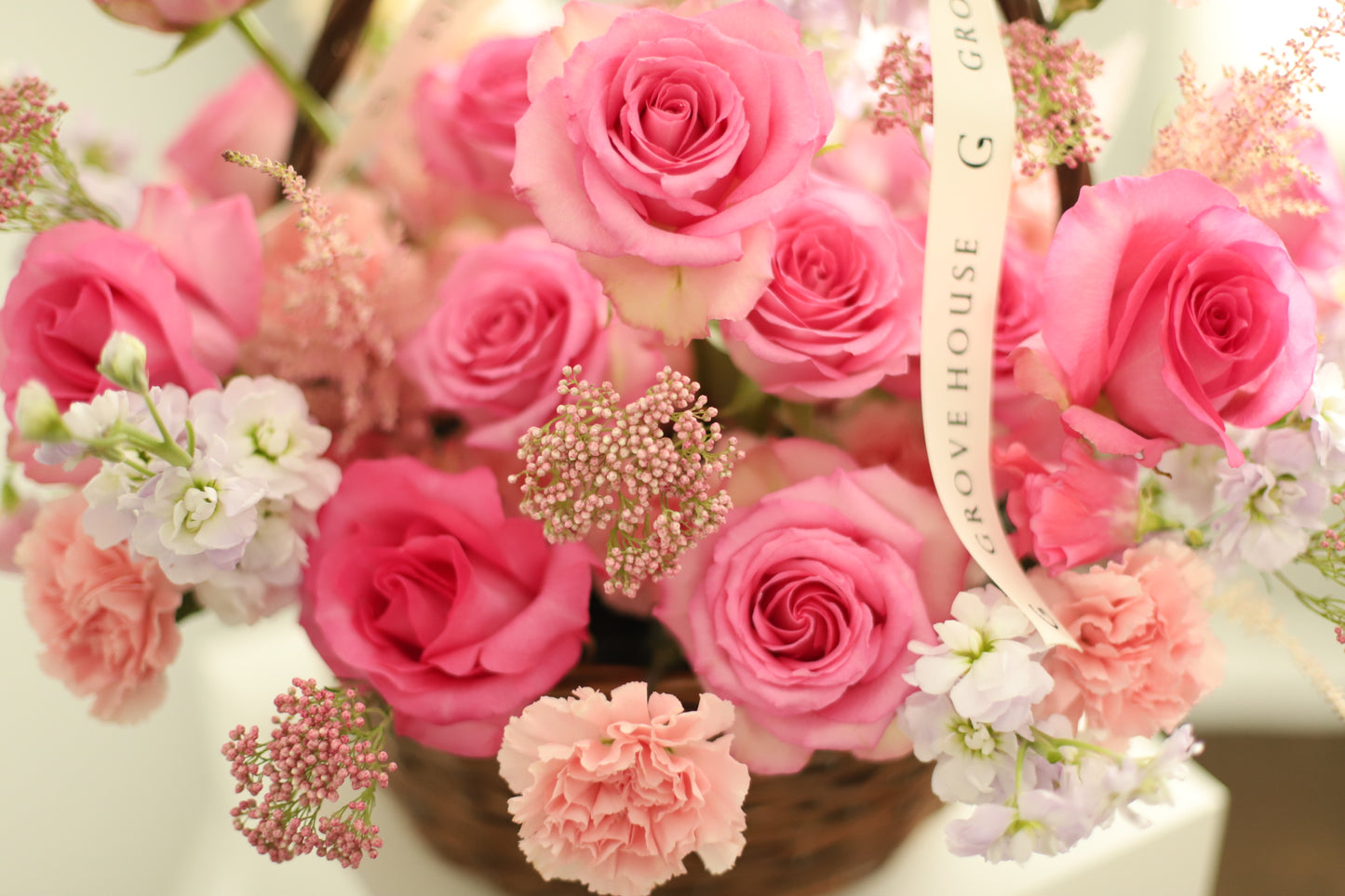 Vibrant Pink Flower Basket for Every Occasion