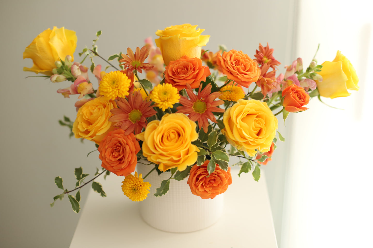 Citrus Bloom Serenade Celebrating Ceterpeice in Orange and Yellow