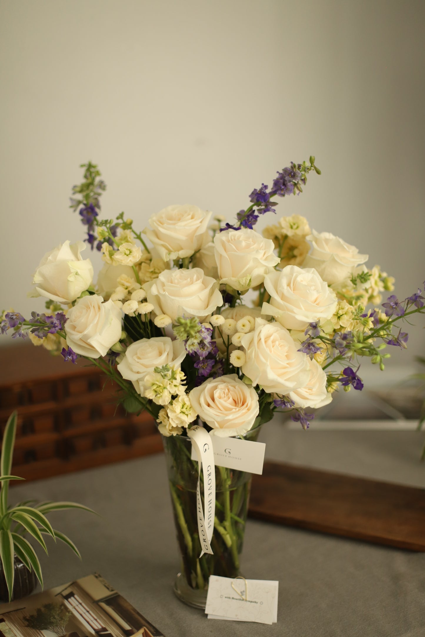 White Roses in a Vase - Thoughtful Sympathy Blooms for Comfort