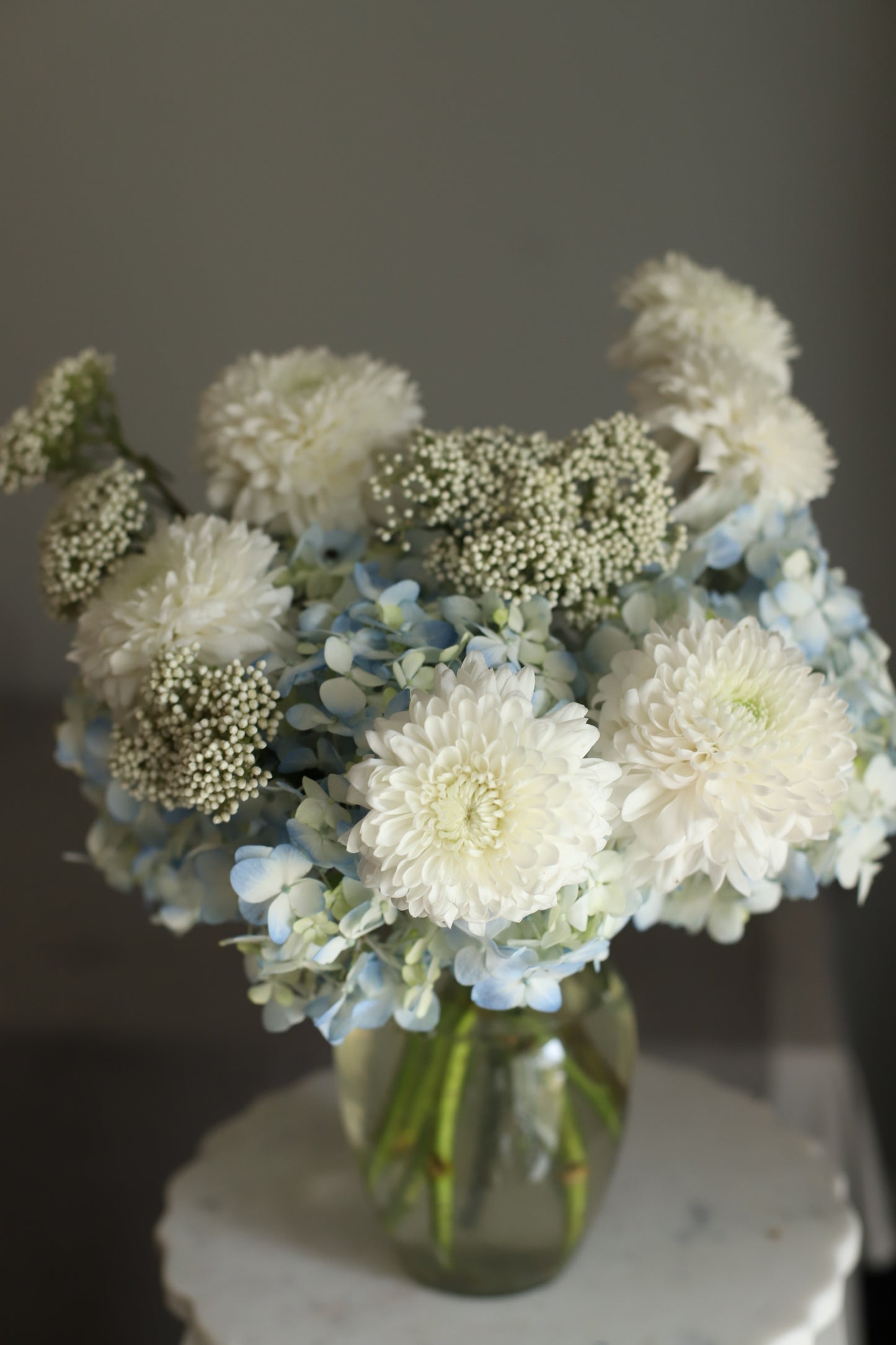 Hanukkah Flowers in White and Blue