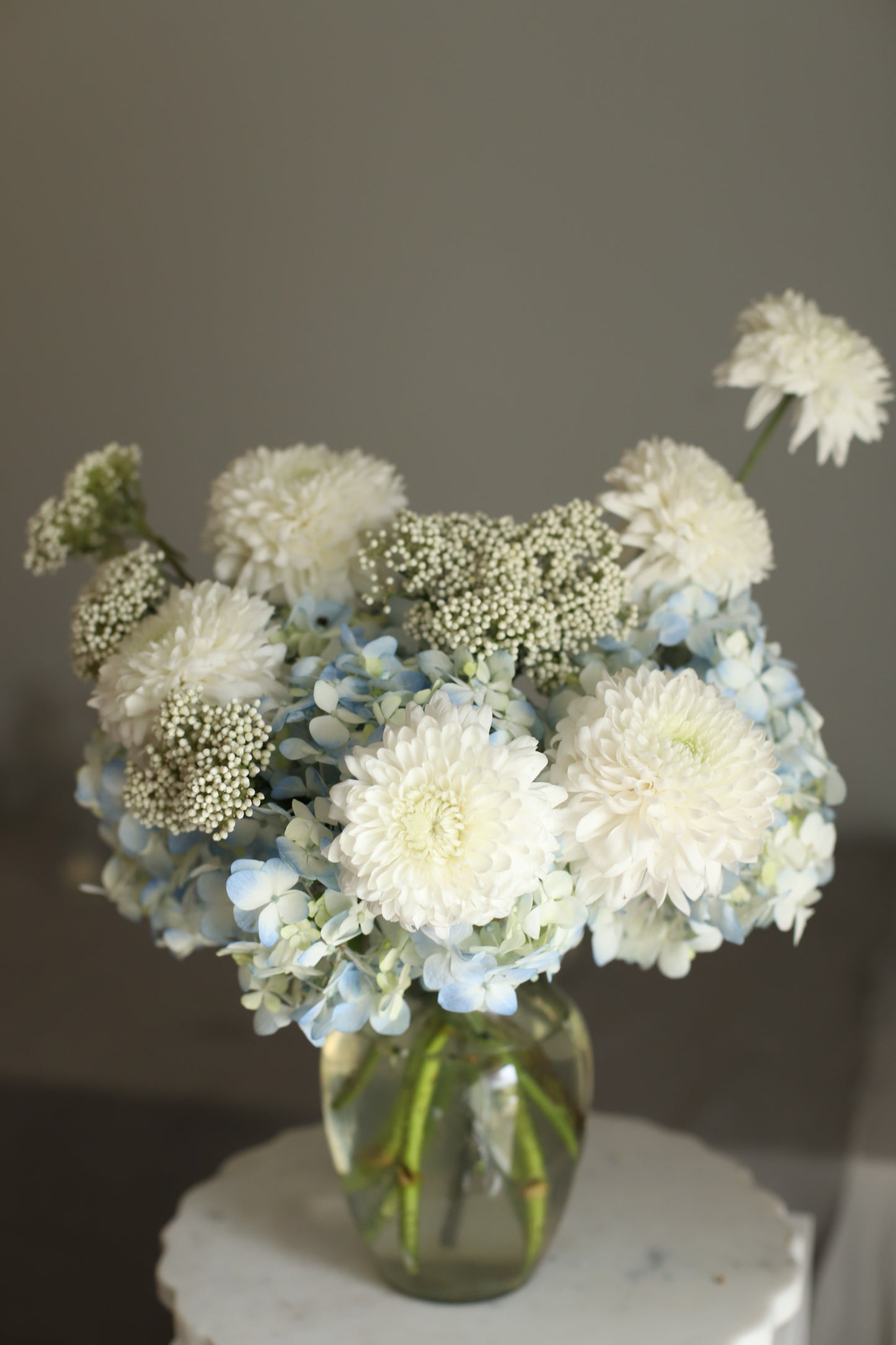 Hanukkah Flowers in White and Blue