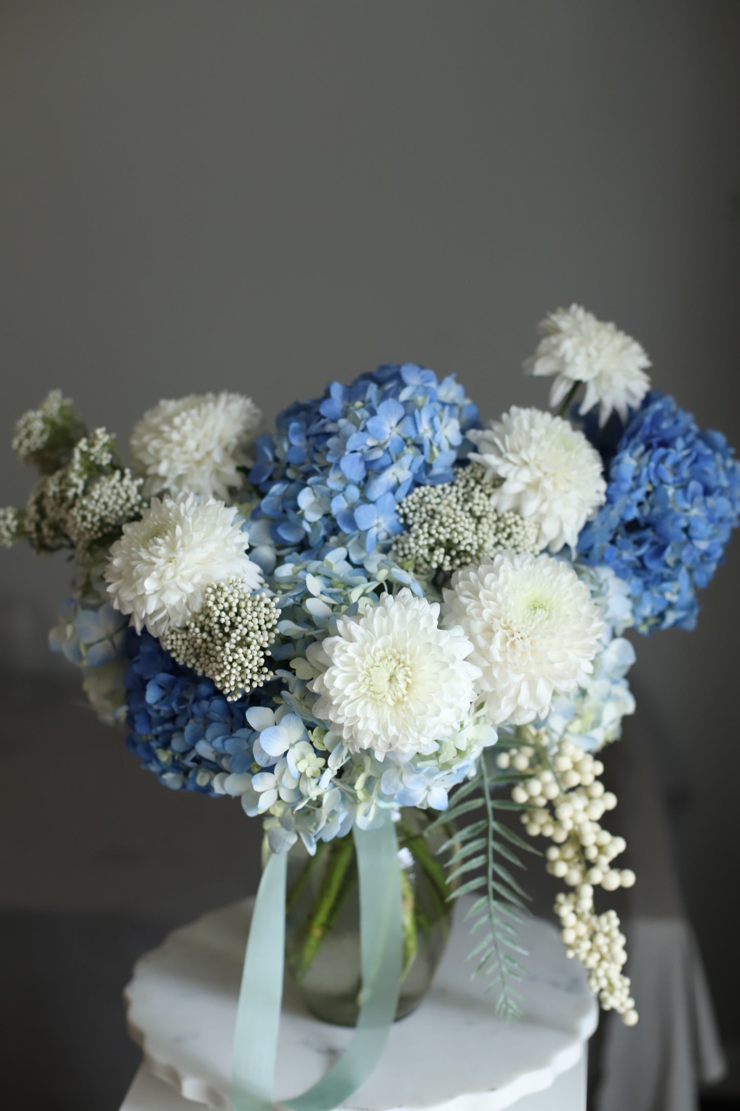 Hanukkah Flowers in White and Blue