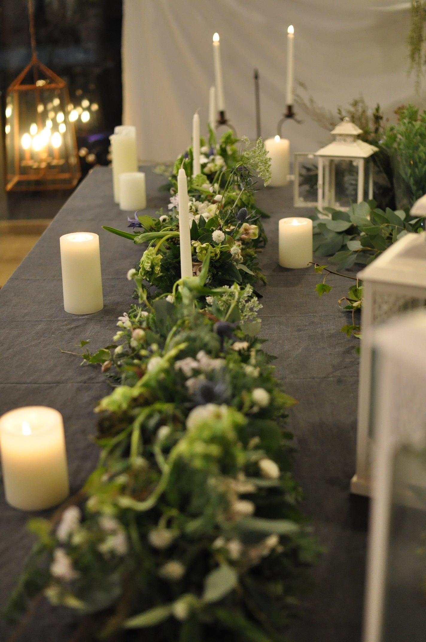 Table Garland Centerpiece with Candle