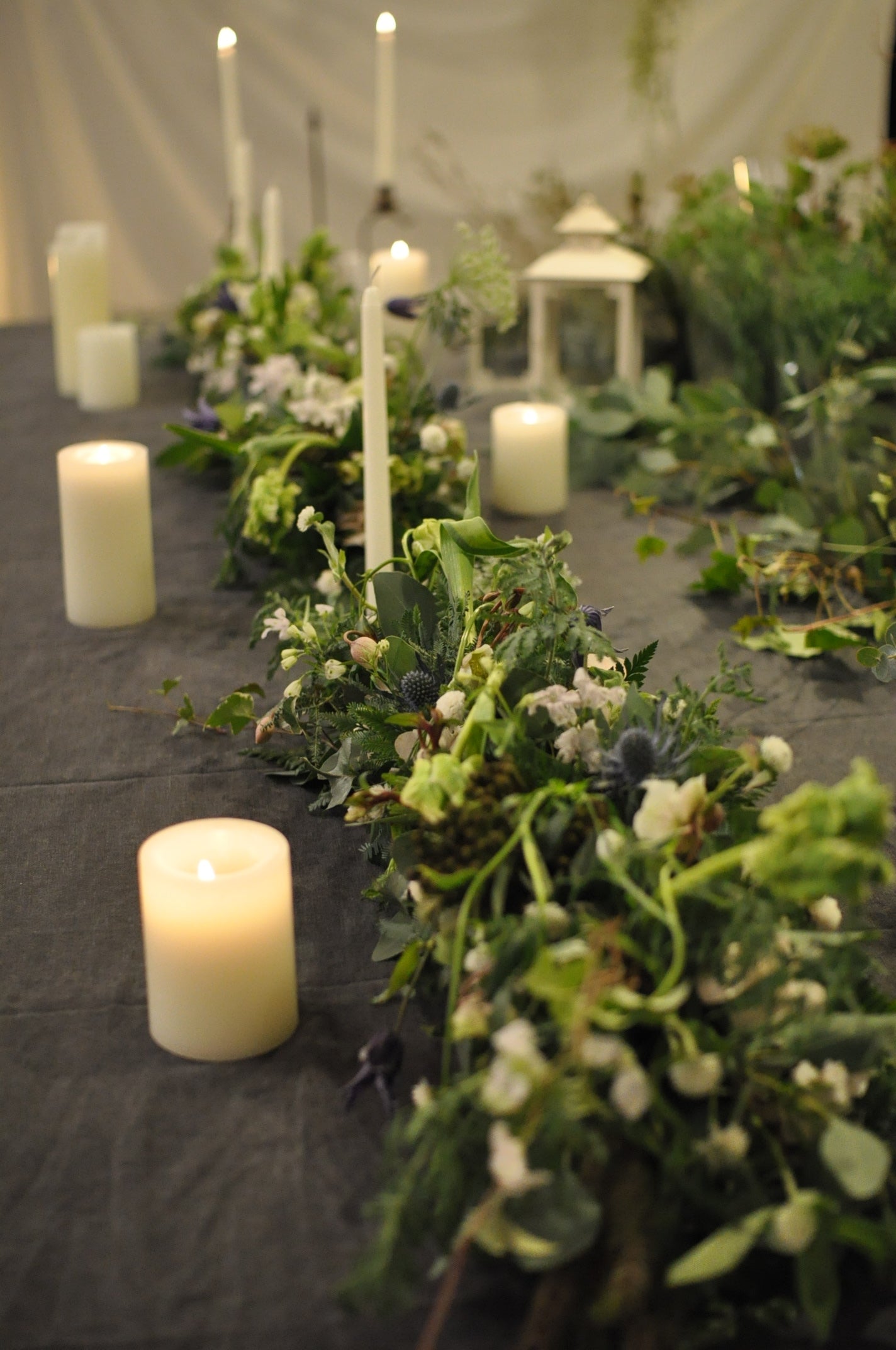 Table Garland Centerpiece with Candle