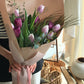 <Selection> Wrapped Bouquet  - Pink and Purple