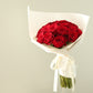 Premium Long-Stem Red Roses Wrapped Bouquet - Deluxe and Premium Options